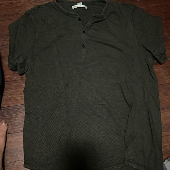 Kenneth Cole - Mens Shirt - XXL - Like New Brown Black Striped Shirt  3 Buttons - Picture 2 of 4